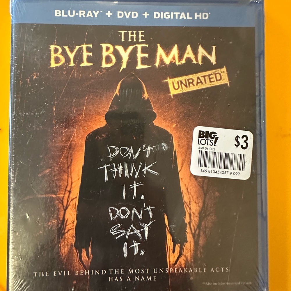 Big Lots! The Bye Bye Man Unrated Blu-Ray DVD Digital HD
